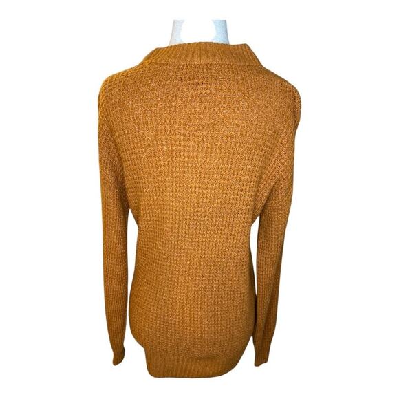 American Eagle Women's XS‎ Yellow Crew Neck Knit Sweater Long Sleeve Casual - Picture 3 of 7